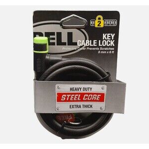Bell Key Cable Bike Lock 8 mm 6 ft Extra Thick Level 2 Security Steel Core NEW